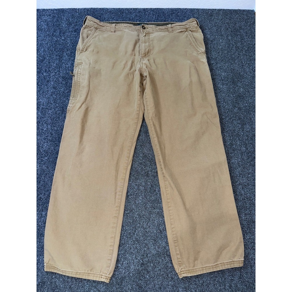 GH‎ Bass and Co Mens 40x32 Khaki Canvas Utility Work Pants Tan Straight Leg